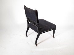 An Aesthetic Movement Low Side Chair with Fretwork to the Lower Back Rest - Thumbnail 5