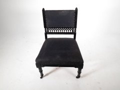An Aesthetic Movement Low Side Chair with Fretwork to the Lower Back Rest - Thumbnail 7