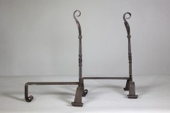 Thornton and Downer Attributed, Arts & Crafts Cotswold School Steel Fire Dogs - Thumbnail 8