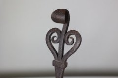 Thornton & Downer ( attributed. ). A Pair of Arts & Crafts Cotswold School Handmade Steel Fire Dogs - Thumbnail 10