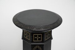 Dr Christopher Dresser (style of). An Aesthetic Movement ebonized and gilded pedestal torchère - Thumbnail 5