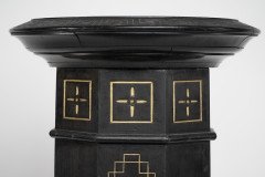 Dr. Christopher Dresser, Style of. An Aesthetic Movement Ebonised and gilded pedestal torchère - Thumbnail 6