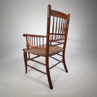 Liberty & Co. Attributed, In the style of a Morris & Co., Sussex Armchair. Aesthetic Movement Rush Seat Armchair - Thumbnail 9