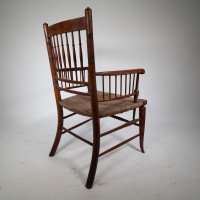 Liberty & Co. Attributed, In the style of a Morris & Co., Sussex Armchair. Aesthetic Movement Rush Seat Armchair - Thumbnail 11