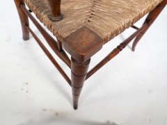 Liberty & Co. Attributed, In the style of a Morris & Co., Sussex Armchair. Aesthetic Movement Rush Seat Armchair - Thumbnail 8