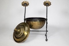 An Aesthetic Movement Wrought Writhen Iron & Copper Fire Bucket - Thumbnail 2
