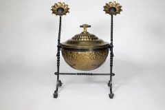 An Aesthetic Movement Wrought Writhen Iron & Copper Fire Bucket - Thumbnail 4
