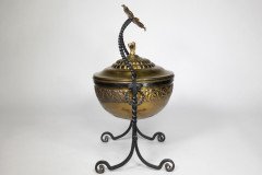 An Aesthetic Movement Wrought Writhen Iron & Copper Fire Bucket - Thumbnail 5