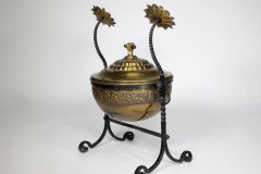 An Aesthetic Movement Wrought Writhen Iron & Copper Fire Bucket - Thumbnail 7