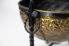 An Aesthetic Movement Wrought Writhen Iron & Copper Fire Bucket - Thumbnail 10