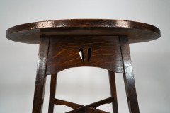E. A. Taylor for Wylie & Lochhead. A Glasgow School Circular Oak Side Table - Thumbnail 7