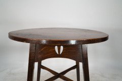 E. A. Taylor for Wylie & Lochhead. A Glasgow School Circular Oak Side Table - Thumbnail 9