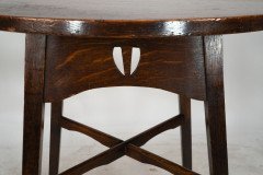 E. A. Taylor for Wylie & Lochhead. A Glasgow School Circular Oak Side Table - Thumbnail 8