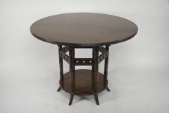 E. W. Godwin Attributed, for Collinson & Lock. An Aesthetic Movement Six-Leg Walnut Circular Centre Table - Thumbnail 2