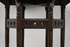 E. W. Godwin Attributed, for Collinson & Lock. An Aesthetic Movement Six-Leg Walnut Circular Centre Table - Thumbnail 8