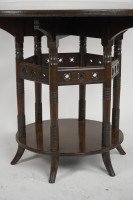 E. W. Godwin Attributed, for Collinson & Lock. An Aesthetic Movement Six-Leg Walnut Circular Centre Table - Thumbnail 7