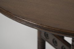 E. W. Godwin Attributed, for Collinson & Lock. An Aesthetic Movement Six-Leg Walnut Circular Centre Table - Thumbnail 4