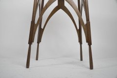 M H Baillie Scott (style of). An Arts and Crafts Walnut side table inlaid with circular Mother-of-Pearl decoration - Thumbnail 9