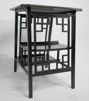 George Watson of Edinburgh. An Anglo-Japanese Ebonized Side Table with Hand Carved Edges - Thumbnail 8