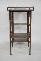 Anglo-Japanese Beech Wood Side Table with Fretwork & Pagoda Style Turned Rails - Thumbnail 4