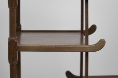 Anglo-Japanese Beech Wood Side Table with Fretwork & Pagoda Style Turned Rails - Thumbnail 14