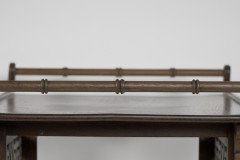 Anglo-Japanese Beech Wood Side Table with Fretwork & Pagoda Style Turned Rails - Thumbnail 16