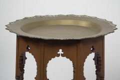 Liberty & Co. Attributed, The Retailer. A Moorish-style Side Table with a Heavy Brass Removable Dish-shaped Table Top - Thumbnail 4