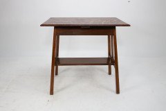 Waring & Gillow. An Arts & Crafts Side Table with Oblong Chequered Inlaid Top & Curved Aprons Below - Thumbnail 2