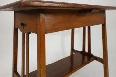 Waring & Gillow. Arts & Crafts Side Table with Oblong Chequered Inlaid Top & Curved Aprons Below - Thumbnail 13