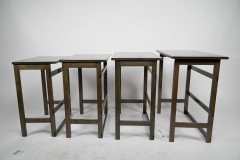 Glasgow School. A Rare Nest of Four Side Tables Each Top Surface Hand Painted with Stylized Floral Decoration - Thumbnail 6