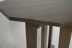 An Arts & Crafts good quality oak octagonal centre table with curved supports - Thumbnail 9