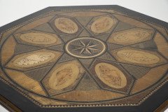 Aesthetic Movement Ebonised Side Table with a Marquetry Octagonal Top - Thumbnail 6