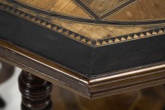 Aesthetic Movement Ebonised Side Table with a Marquetry Octagonal Top - Thumbnail 8