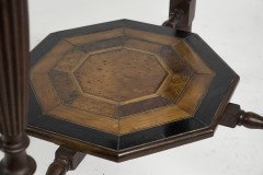 Aesthetic Movement Ebonised Side Table with a Marquetry Octagonal Top - Thumbnail 14