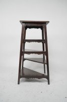 Aesthetic Movement Walnut Tall Side-table-wot-not-stand with a Square Top - Thumbnail 2