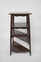 Aesthetic Movement Walnut Tall Side-table-wot-not-stand with a Square Top - Thumbnail 3