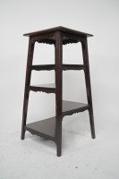 Aesthetic Movement Walnut Tall Side-table-wot-not-stand with a Square Top - Thumbnail 4