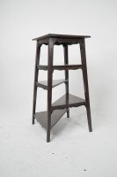 Aesthetic Movement Walnut Tall Side-table-wot-not-stand with a Square Top - Thumbnail 5
