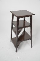 Aesthetic Movement Walnut Tall Side-table-wot-not-stand with a Square Top - Thumbnail 6