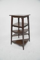 An Aesthetic Movement Walnut Tall Side-table-wot-not-stand with a Square Top - Thumbnail 8