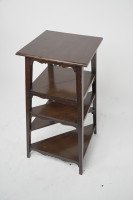 Aesthetic Movement Walnut Tall Side-table-wot-not-stand with a Square Top - Thumbnail 9