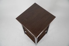 Aesthetic Movement Walnut Tall Side-table-wot-not-stand with a Square Top - Thumbnail 11