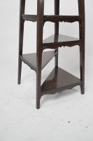 Aesthetic Movement Walnut Tall Side-table-wot-not-stand with a Square Top - Thumbnail 15