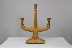A Well-Crafted Pair of Subtle Gothic Revival Hand Crafted Beech Candelabras - Thumbnail 3