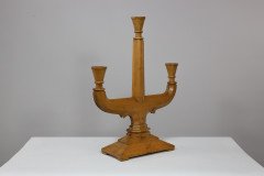 A Well-Crafted Pair of Subtle Gothic Revival Hand Crafted Beech Candelabras - Thumbnail 6