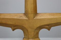 A Well-Crafted Pair of Subtle Gothic Revival Hand Crafted Beech Candelabras - Thumbnail 13