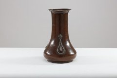 A. E. Jones, Pair of Arts & Crafts Hand-hammered Copper Vases with Silver Teardrop Decoration - Thumbnail 4
