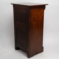 Liberty & Co Moorish walnut music cabinet with bottle neck glass up & over door - Thumbnail 6