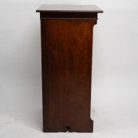 Liberty & Co Moorish walnut music cabinet with bottle neck glass up & over door - Thumbnail 7