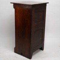 Liberty & Co Moorish walnut music cabinet with bottle neck glass up & over door - Thumbnail 9